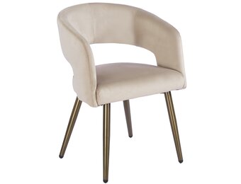 Eetkamerstoel Vigo Taupe velvet  - bruin - vast