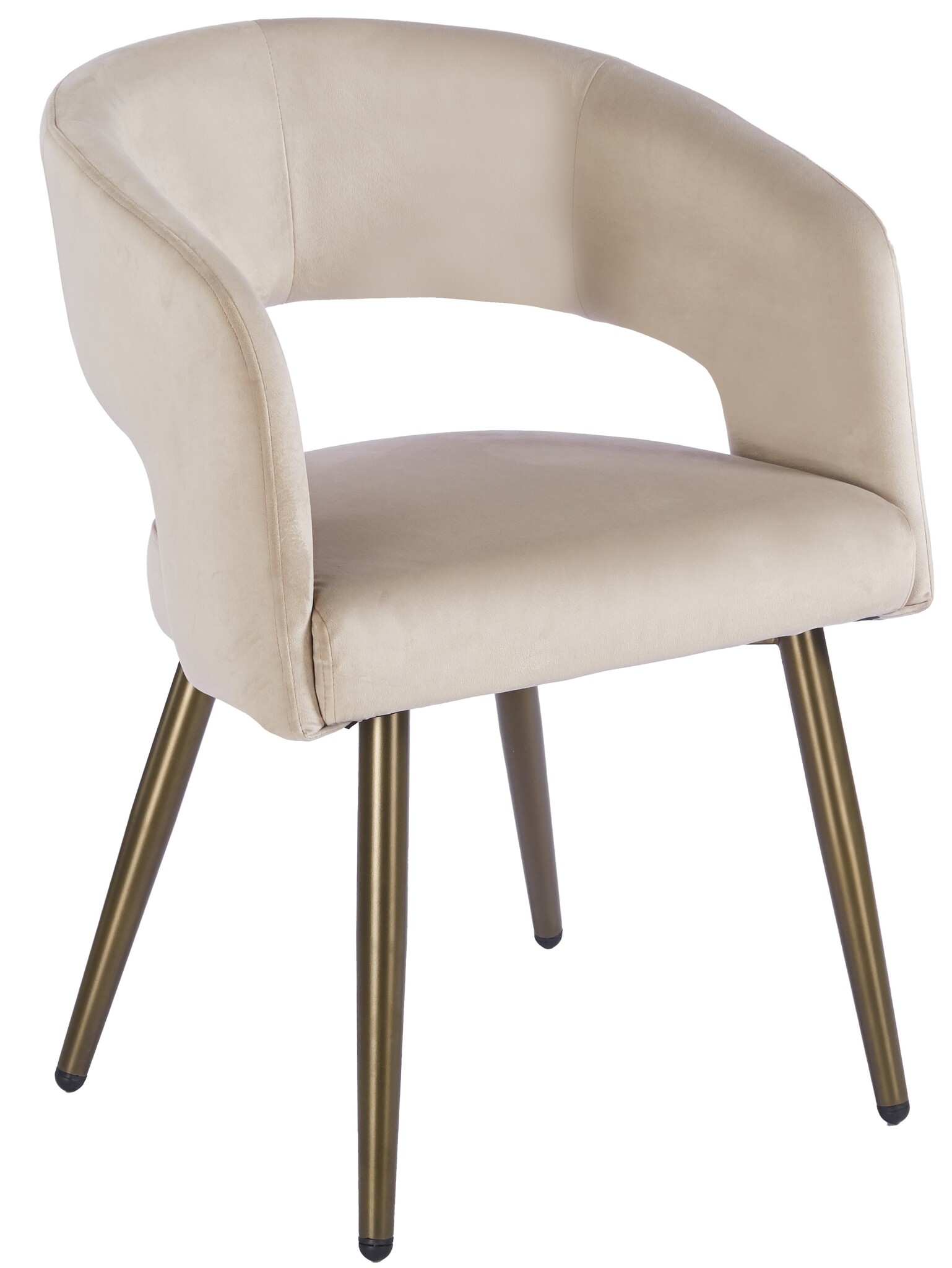 Eetkamerstoel Vigo Taupe velvet - bruin - vast