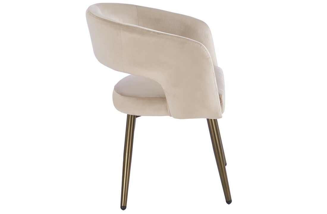 Eetkamerstoel Vigo Taupe velvet - bruin - vast