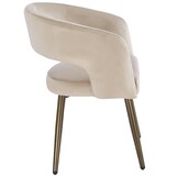 Eetkamerstoel Vigo Taupe velvet  - bruin - vast