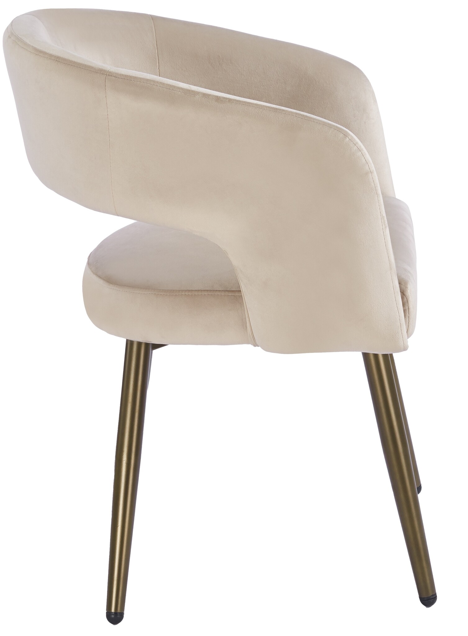 Eetkamerstoel Vigo Taupe velvet - bruin - vast