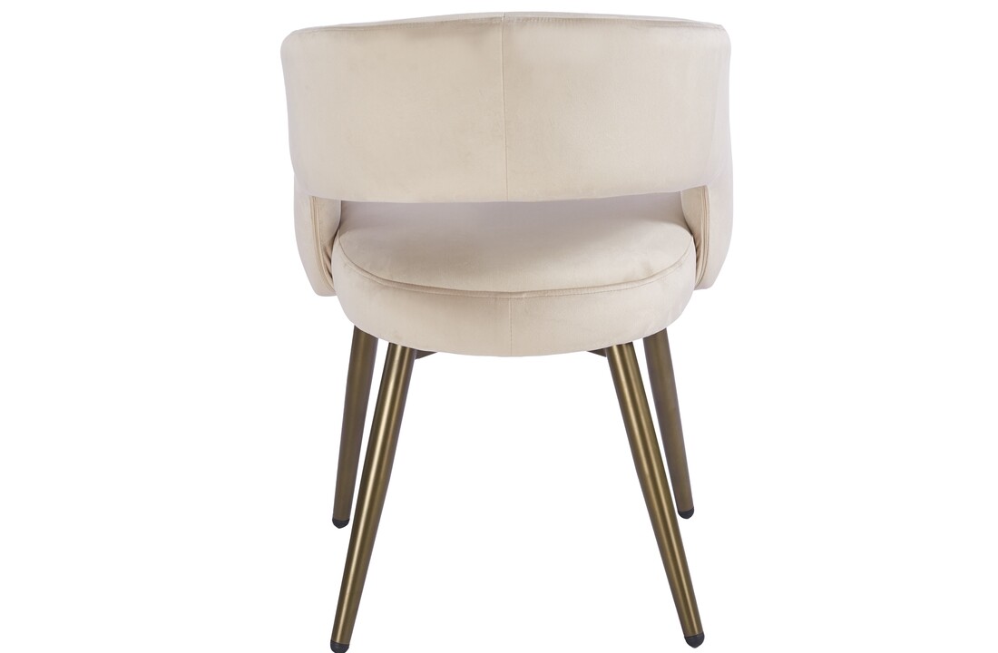 Eetkamerstoel Vigo Taupe velvet - bruin - vast