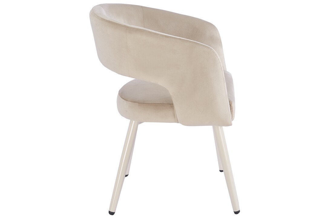 Eetkamerstoel Vigo Taupe velvet - beige - vast