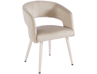 Eetkamerstoel Vigo Taupe velvet - beige - vast