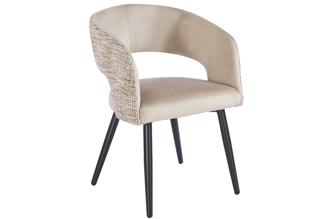 Eetkamerstoel Vigo Velvet / Be Trendy - zwart - vast