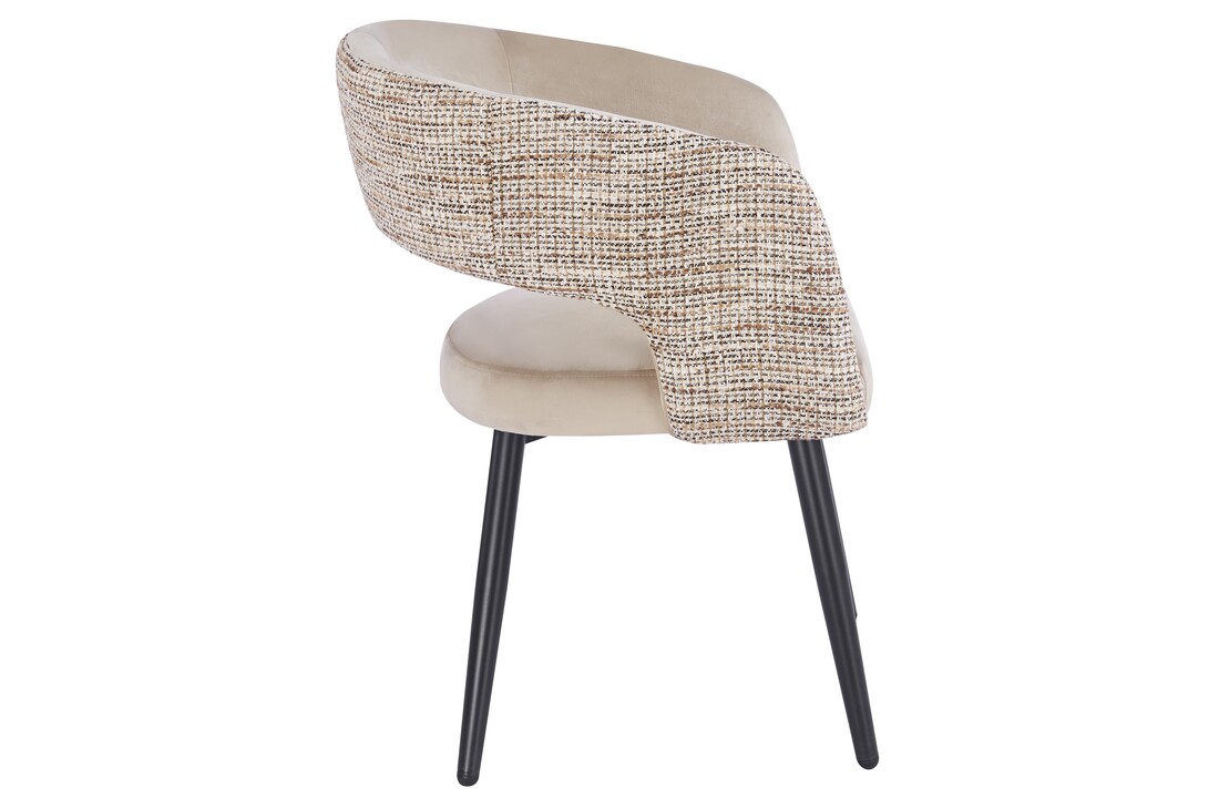 Eetkamerstoel Vigo Velvet / Be Trendy - zwart - vast