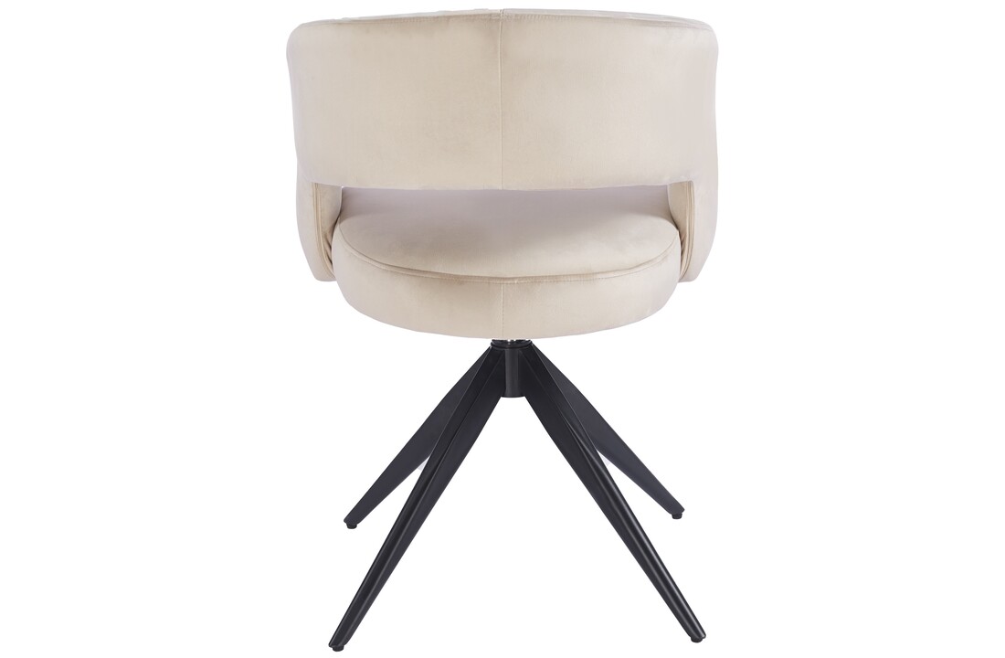 Eetkamerstoel Vigo Taupe velvet  - zwart - draai