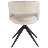 Eetkamerstoel Vigo Taupe velvet  - zwart - draai