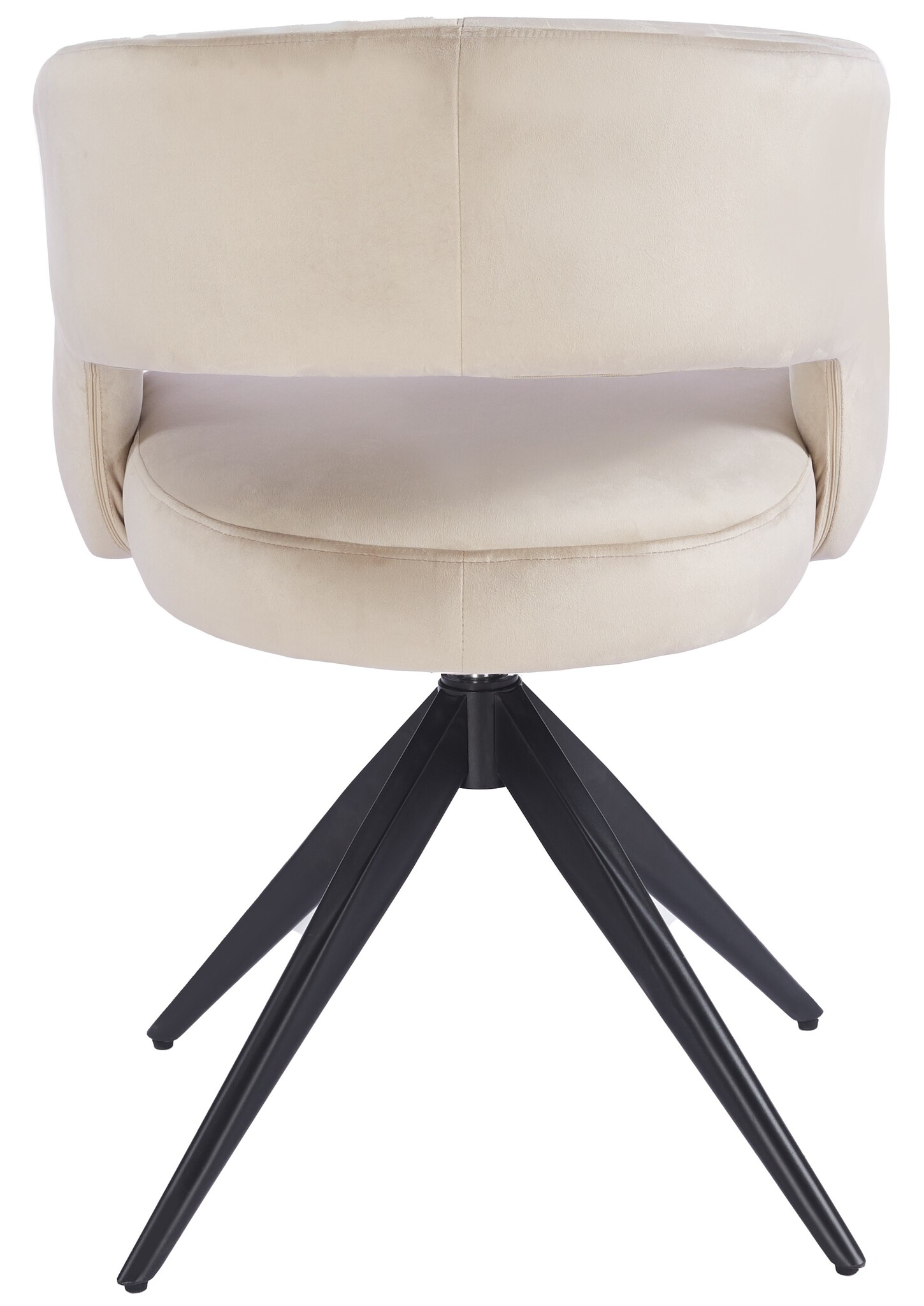 Eetkamerstoel Vigo Taupe velvet  - zwart - draai