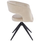 Eetkamerstoel Vigo Taupe velvet  - zwart - draai