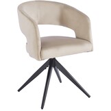 Eetkamerstoel Vigo Taupe velvet  - zwart - draai