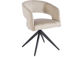 Eetkamerstoel Vigo Taupe velvet  - zwart - draai