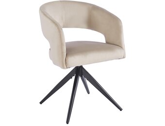 Eetkamerstoel Vigo Taupe velvet  - zwart - draai