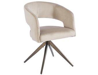 Eetkamerstoel Vigo Taupe velvet  - bruin - draai