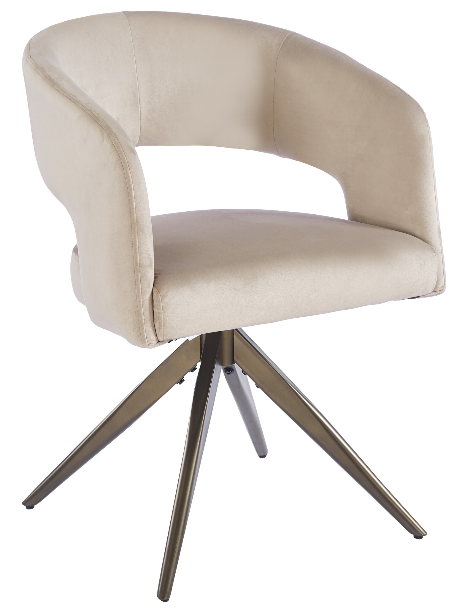 Eetkamerstoel Vigo Taupe velvet - bruin - draai