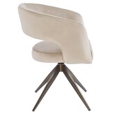 Eetkamerstoel Vigo Taupe velvet  - bruin - draai