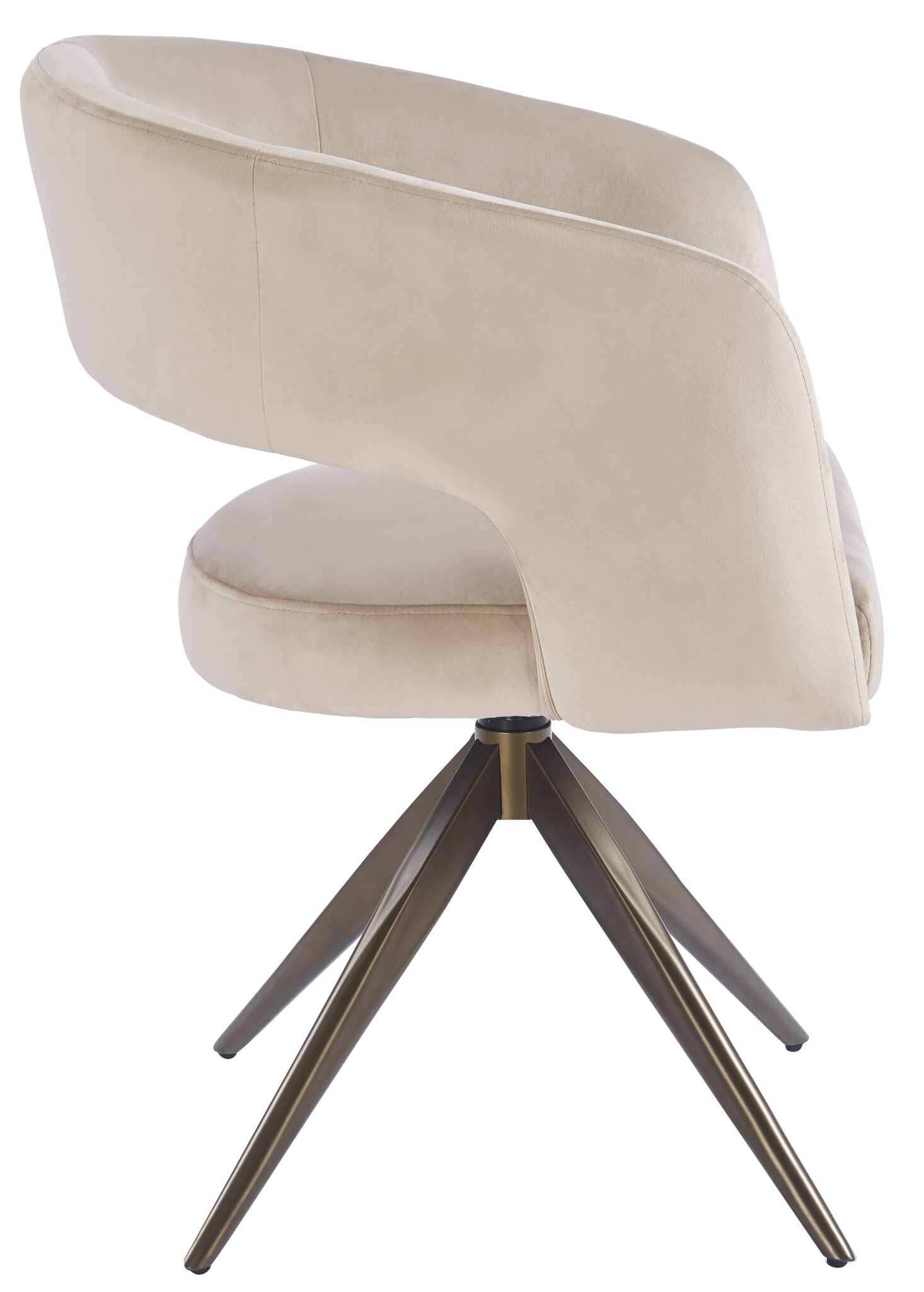 Eetkamerstoel Vigo Taupe velvet - bruin - draai