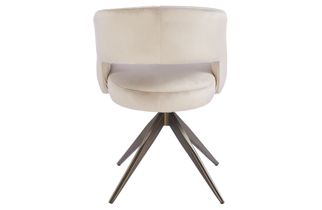 Eetkamerstoel Vigo Taupe velvet - bruin - draai