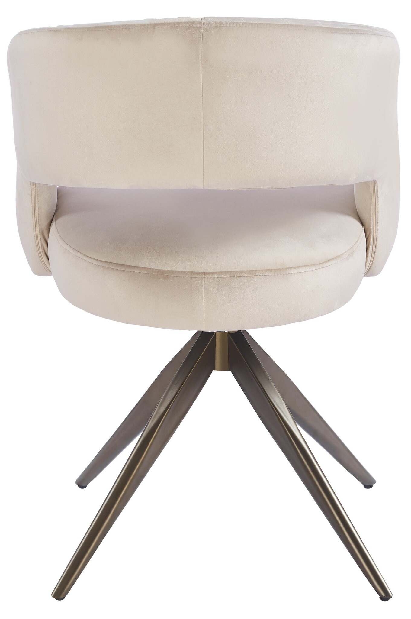 Eetkamerstoel Vigo Taupe velvet - bruin - draai