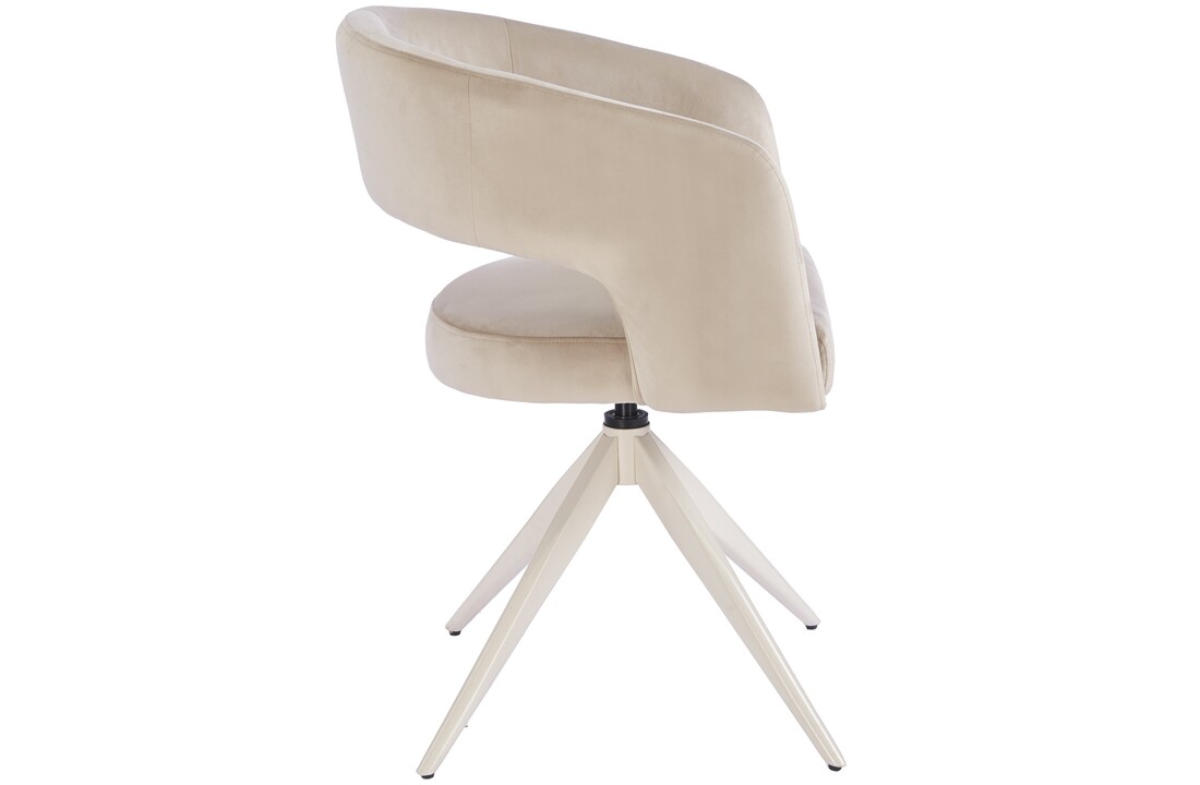 Eetkamerstoel Vigo Taupe velvet - beige - draai