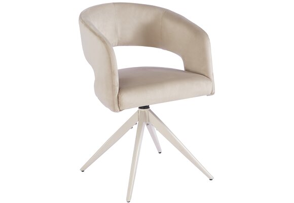 Eetkamerstoel Vigo Taupe velvet  - beige - draai