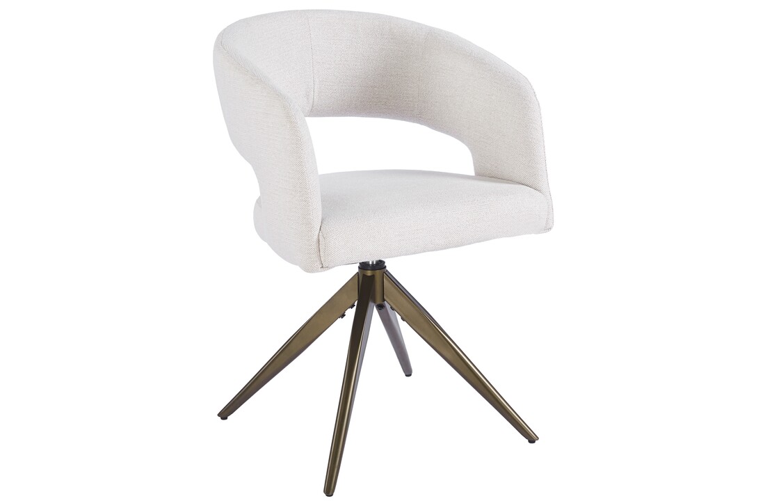 Eetkamerstoel Vigo Sneak Linnen  - bruin - draai