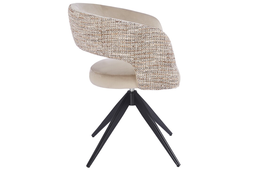 Eetkamerstoel Vigo Velvet / Be Trendy 01 - zwart - draai