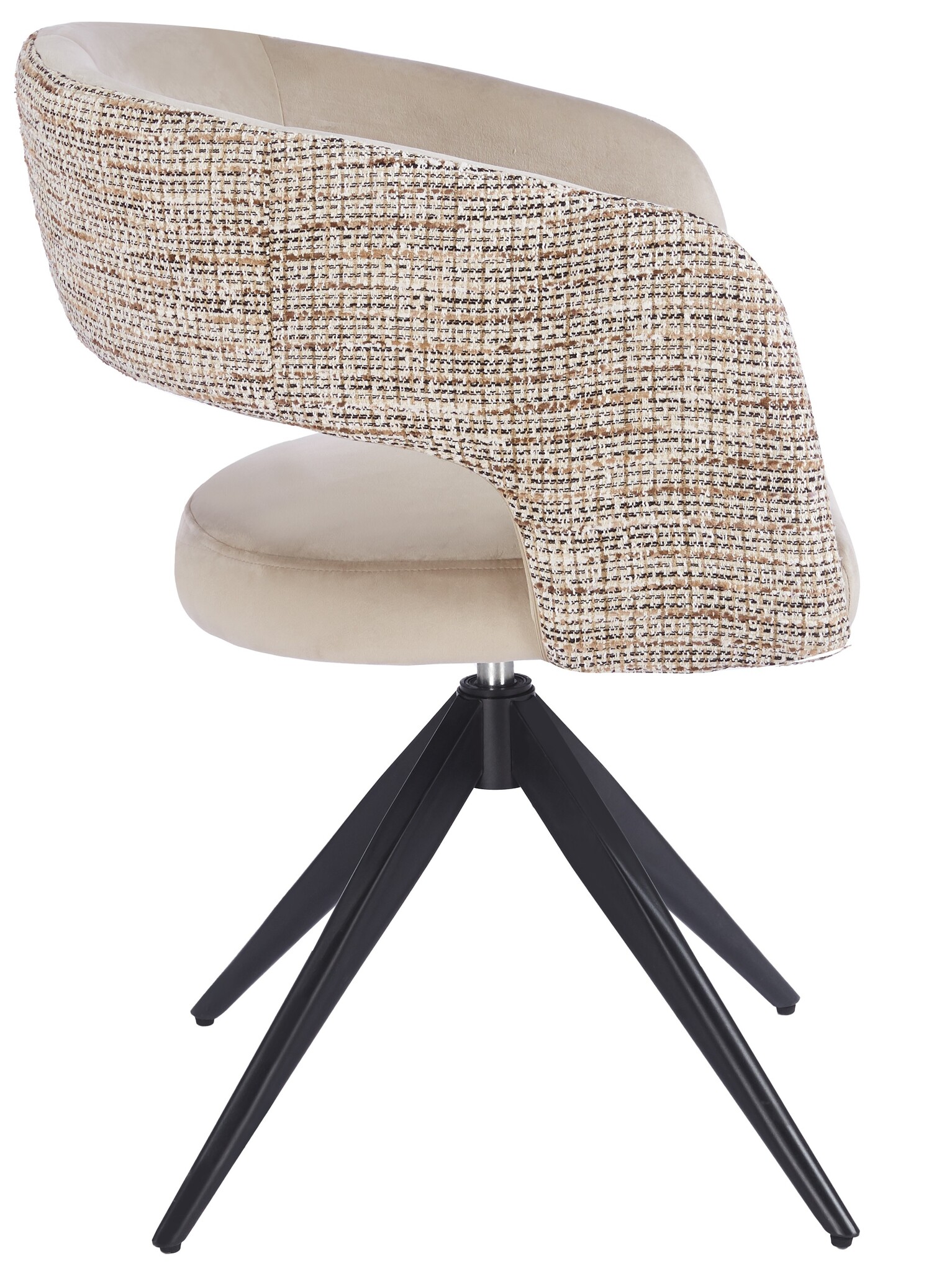 Eetkamerstoel Vigo Velvet / Be Trendy 01 - zwart - draai