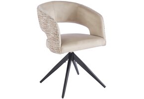 Eetkamerstoel Vigo Velvet / Be Trendy - zwart - draai