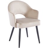 Eetkamerstoel Fuento Taupe velvet  - zwart - vast - Pocketvering