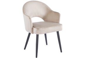 Eetkamerstoel Fuento Taupe velvet  - zwart - vast - Pocketvering