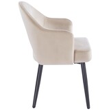 Eetkamerstoel Fuento Taupe velvet  - zwart - vast - Pocketvering