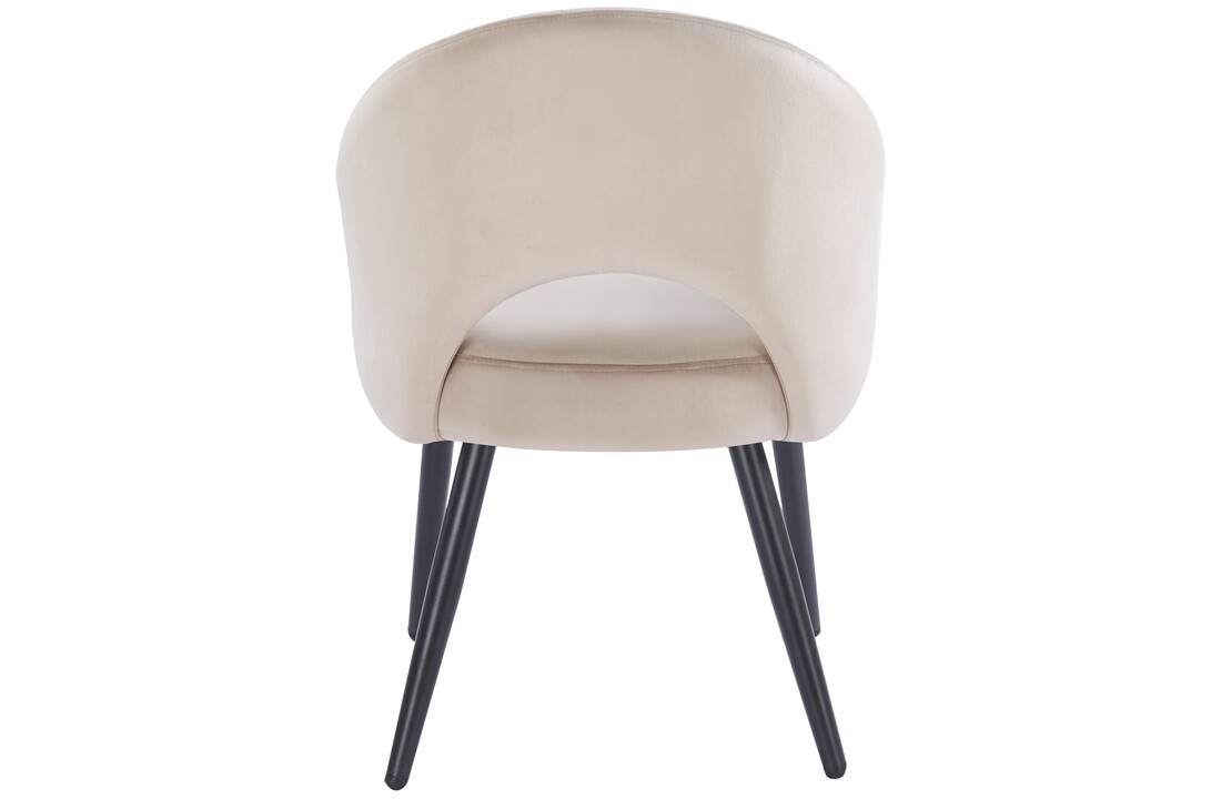 Eetkamerstoel Fuento Taupe velvet  - zwart - vast - Pocketvering