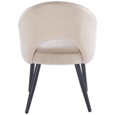 Eetkamerstoel Fuento Taupe velvet  - zwart - vast - Pocketvering