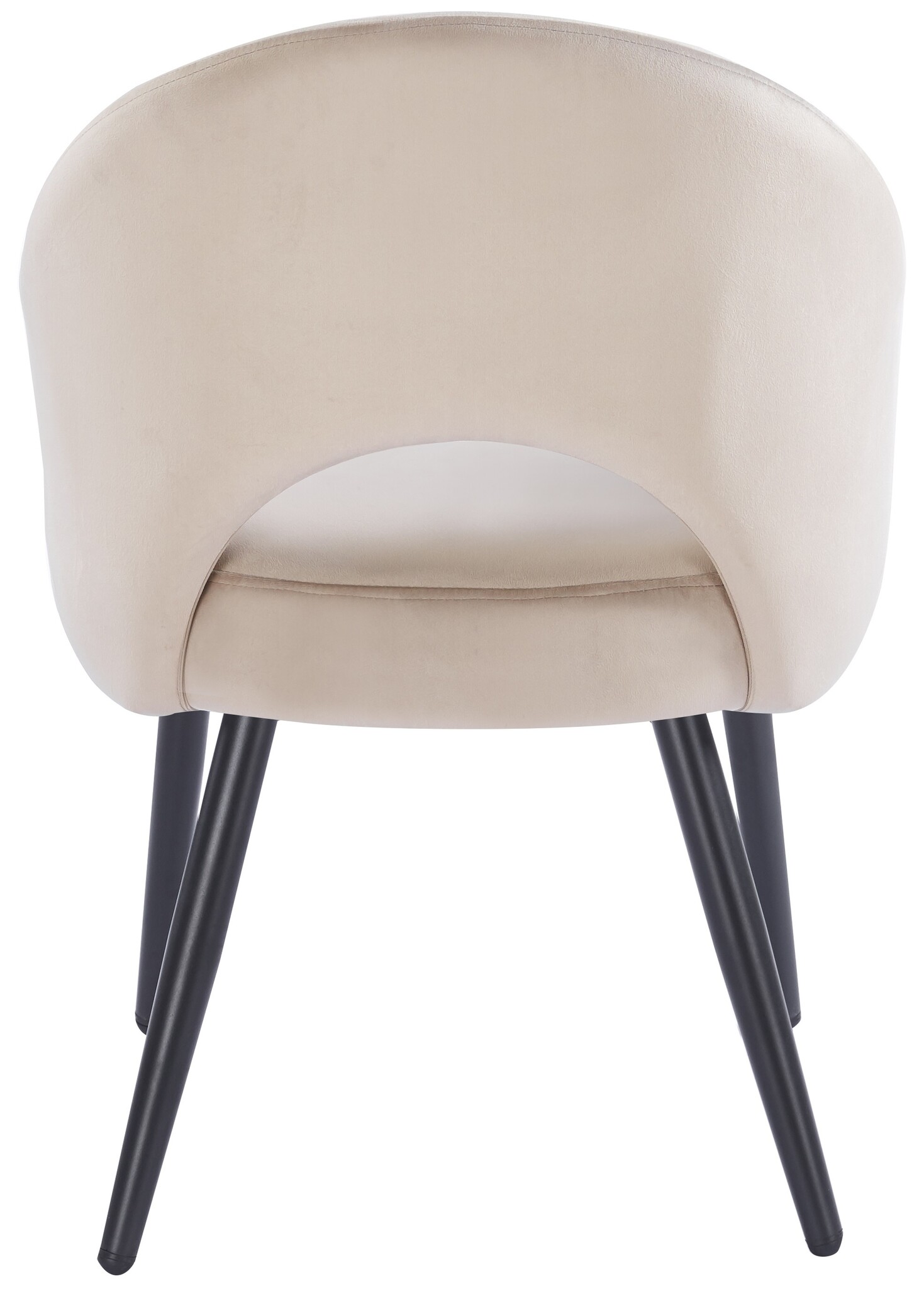 Eetkamerstoel Fuento Taupe velvet  - zwart - vast - Pocketvering