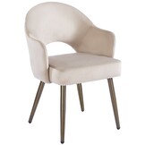 Eetkamerstoel Fuento Taupe velvet  - bruin - vast - Pocketvering