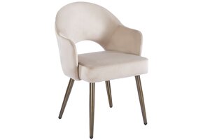 Eetkamerstoel Fuento Taupe velvet  - bruin - vast - Pocketvering