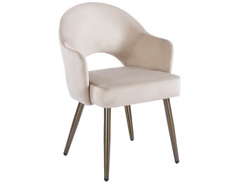 Eetkamerstoel Fuento Taupe velvet  - bruin - vast - Pocketvering