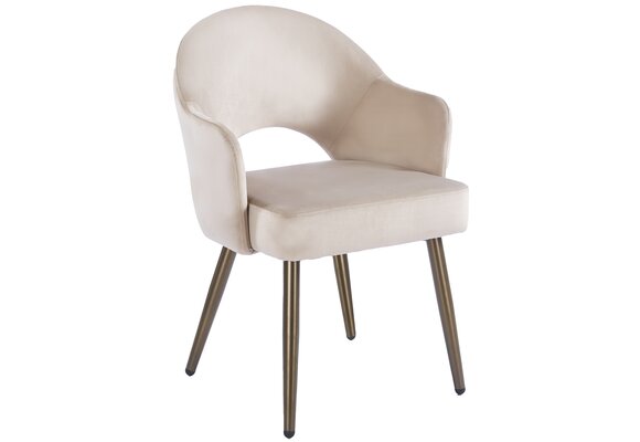 Eetkamerstoel Fuento Taupe velvet  - bruin - vast - Pocketvering