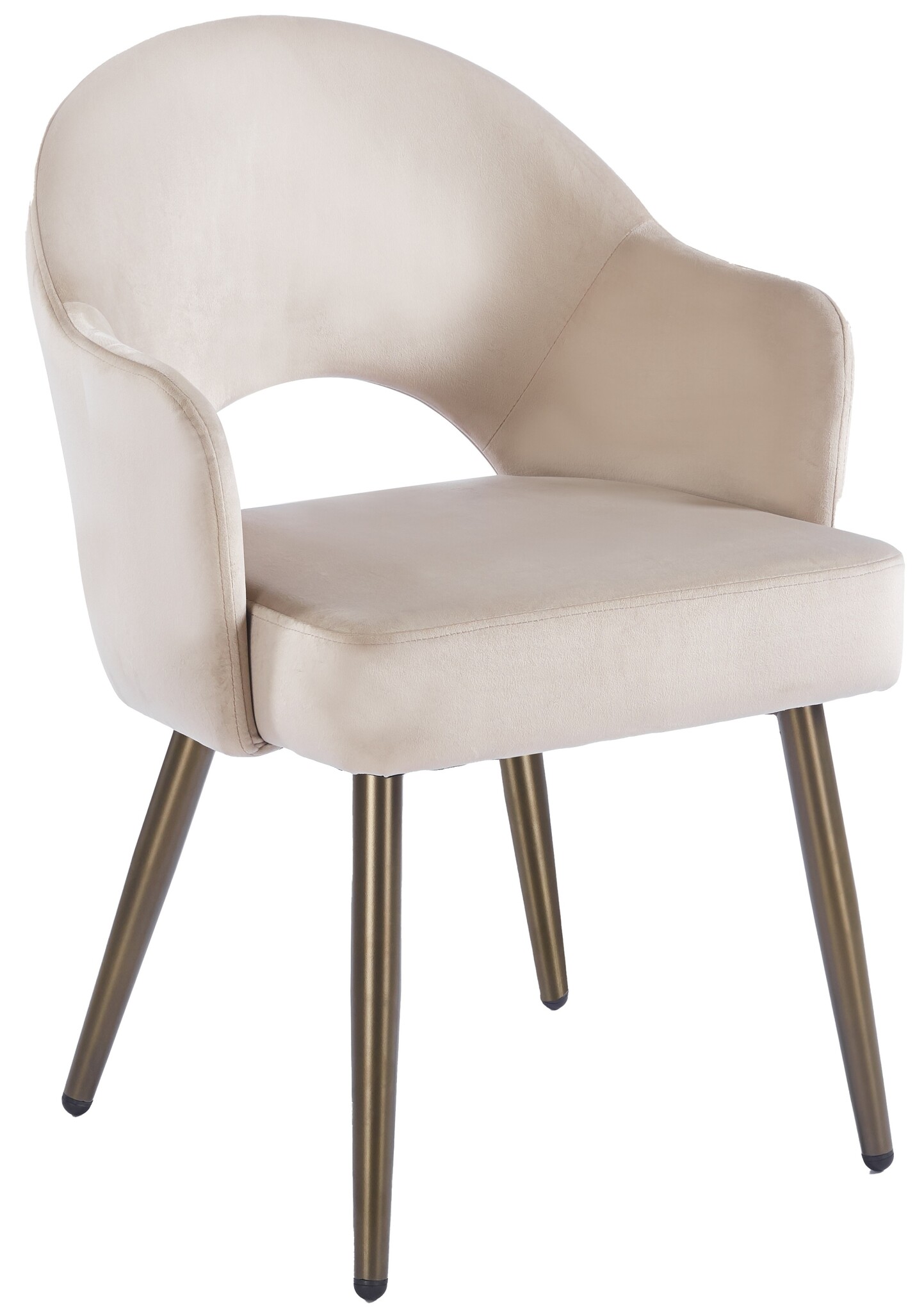 Eetkamerstoel Fuento Taupe velvet - bruin - vast - Pocketvering