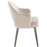 Eetkamerstoel Fuento Taupe velvet  - bruin - vast - Pocketvering