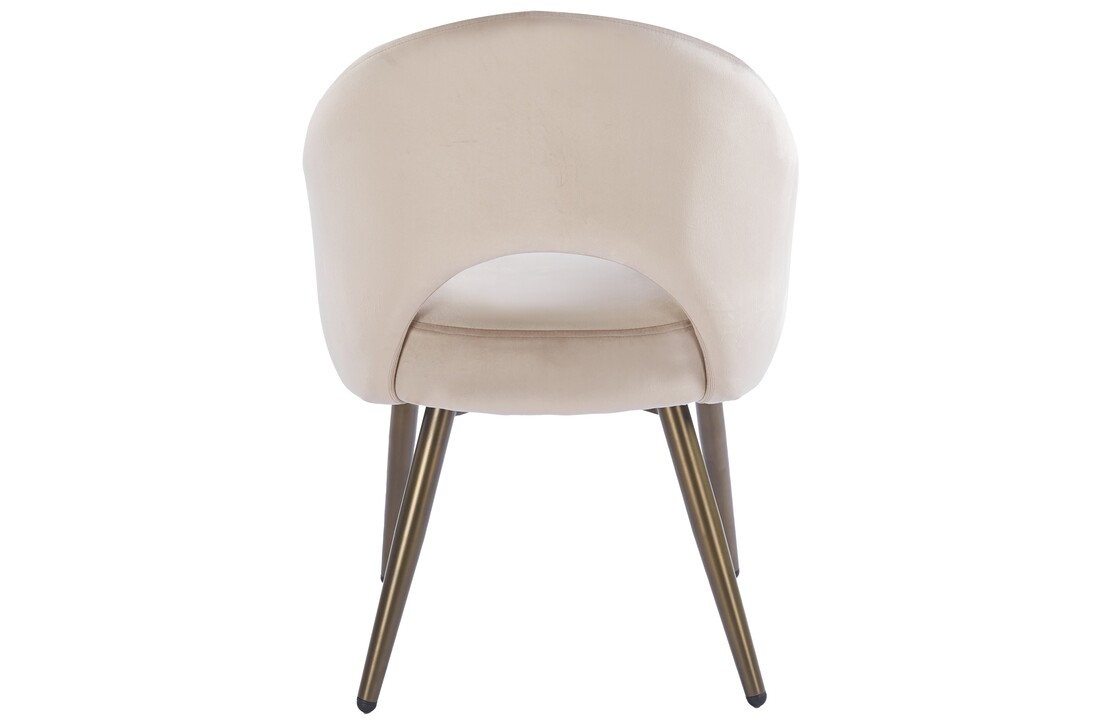 Eetkamerstoel Fuento Taupe velvet - bruin - vast - Pocketvering