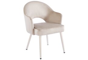 Eetkamerstoel Fuento Taupe velvet  - beige - vast - Pocketvering