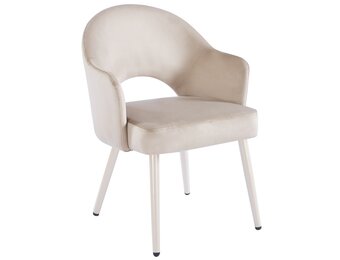 Eetkamerstoel Fuento Taupe velvet  - beige - vast - Pocketvering