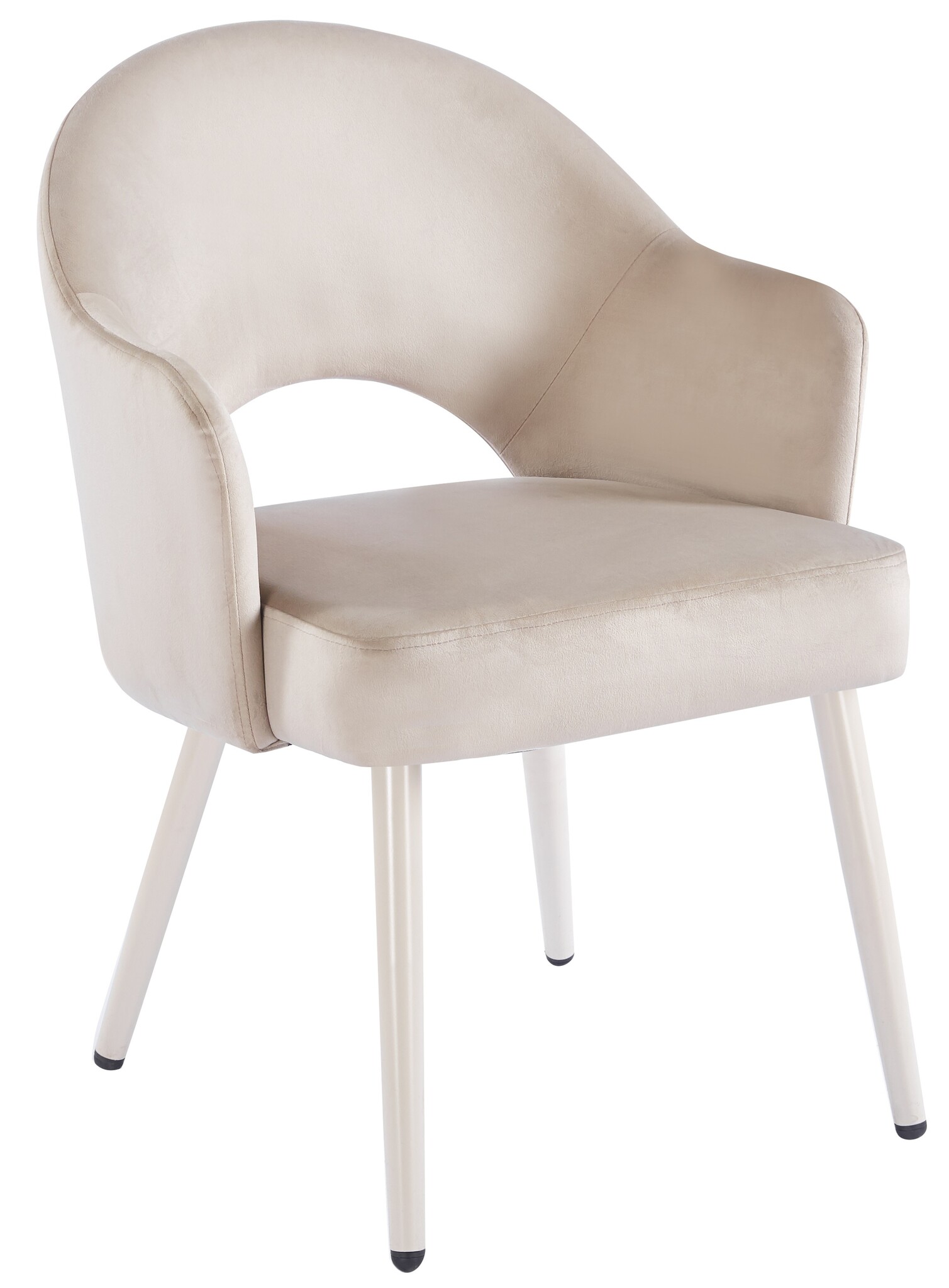 Eetkamerstoel Fuento Taupe velvet - beige - vast - Pocketvering