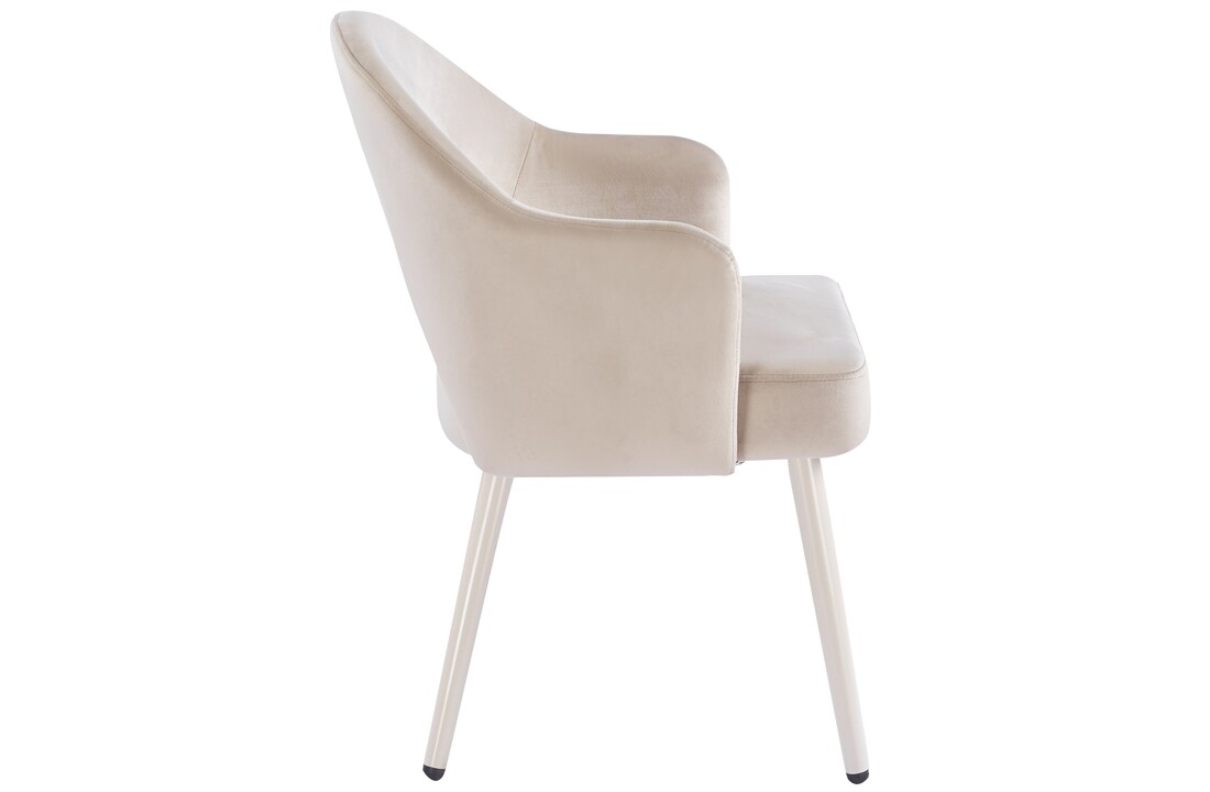 Eetkamerstoel Fuento Taupe velvet - beige - vast - Pocketvering