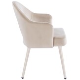Eetkamerstoel Fuento Taupe velvet  - beige - vast - Pocketvering