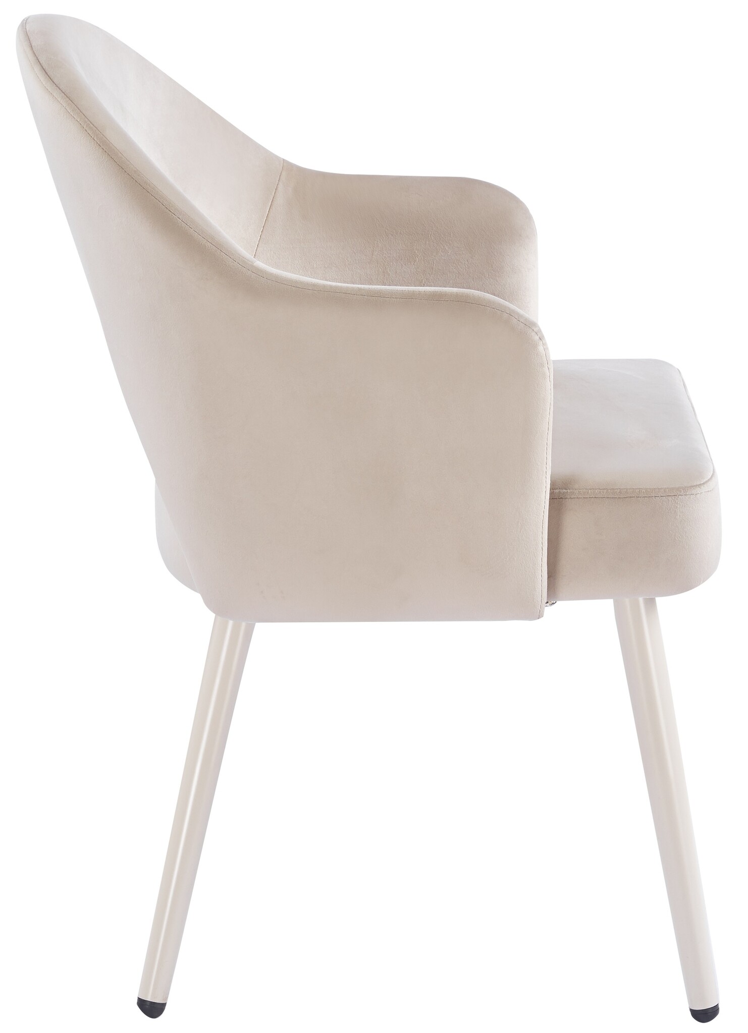 Eetkamerstoel Fuento Taupe velvet - beige - vast - Pocketvering