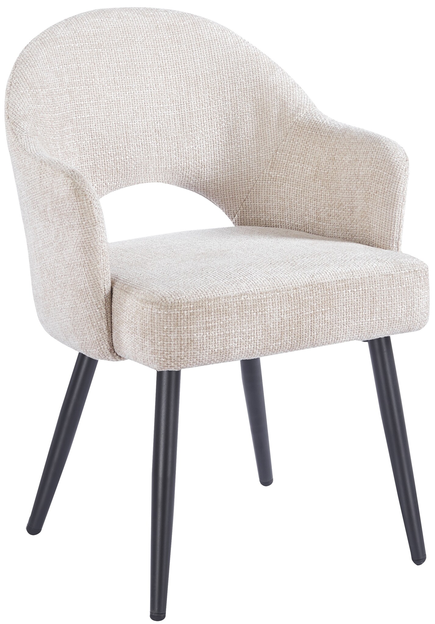 Eetkamerstoel Fuento Renegade Natural 01  - zwart - vast - Pocketvering