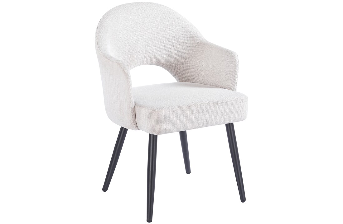 Eetkamerstoel Fuento Sneak Linnen 110 - zwart - vast - Pocketvering